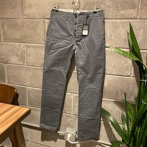 Buck Mason NWT Slub Twill Maverick Slim Officer Pant